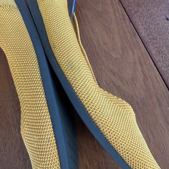 Rothy’s Womens Yellow Marigold Pointed Toe Slip On Knit Ballet Flats Sz 8 - Picture 15 of 15